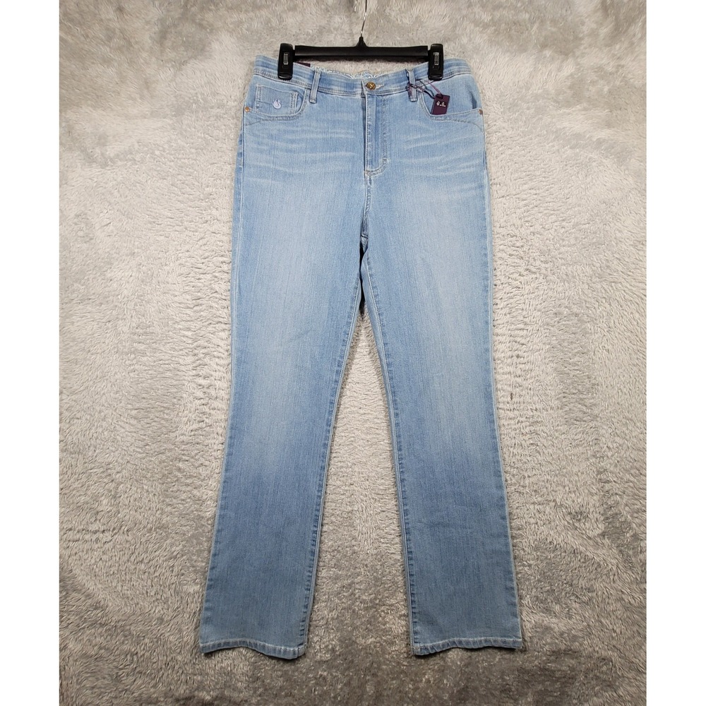 Gloria Vanderbilt Barely Boot Jeans Womens 8 Light Blue Mid Rise Stretch Comfort